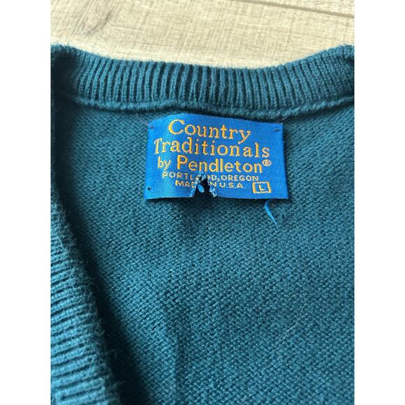 Vintage Pendleton Country Traditionals Argyle Cotton Sweater Men’s L Made in USA - Picture 3 of 8